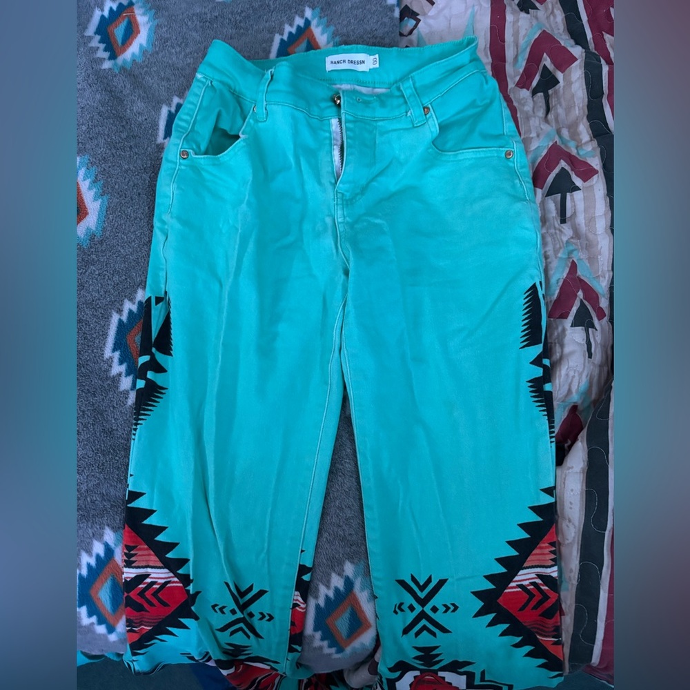 Ranch Dress’n Aztec bell bottom jeans